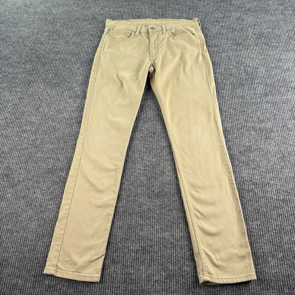 Levis 511 Jeans Men 32x34 Tan Beige Slim Fit Stretch Denim Pants Khaki 5 Pocket